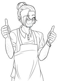 HALF BODY LINE ART